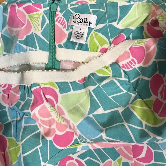 Lilly Pulitzer Cote D'Azur Floral Silk Dress 6 - Picture 3 of 3